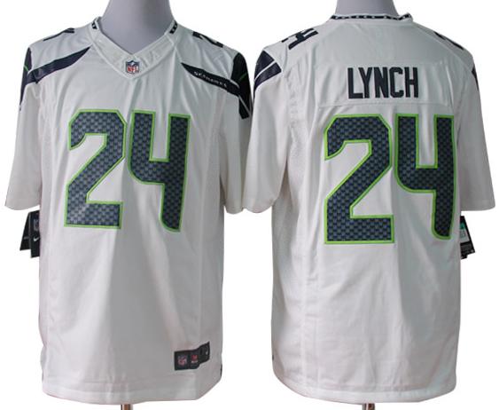 Nike Seattle Seahawks 24# Marshawn Lynch White Game LIMITED NFL Jerseys Cheap