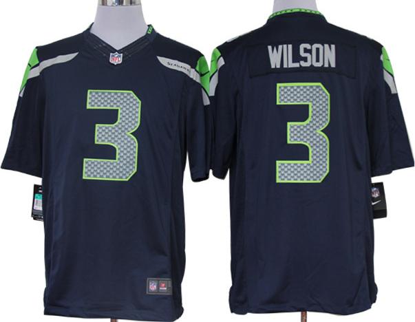 Nike Seattle Seahawks #3 Russell Wilson Blue Game LIMITED NFL Jerseys Cheap