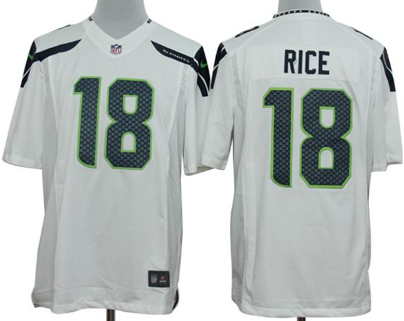 Nike Seattle Seahawks 18# Sidney Rice White Game LIMITED NFL Jerseys Cheap