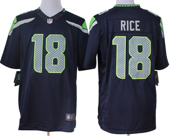 Nike Seattle Seahawks 18# Sidney Rice Blue Game LIMITED NFL Jerseys Cheap