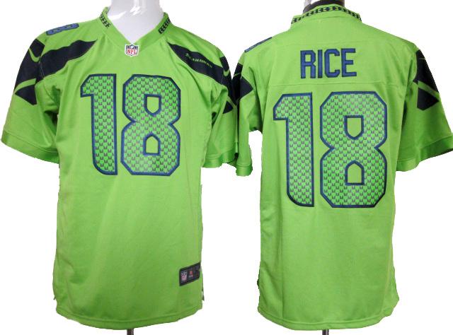Nike Seattle Seahawks 18# Sidney Rice Green Game NFL Jerseys Cheap