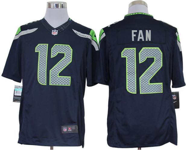 Nike Seattle Seahawks 12# Fan Blue Game LIMITED NFL Jerseys Cheap