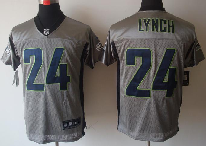 Nike Seattle Seahawks 24# Marshawn Lynch Grey Shadow NFL Jerseys Cheap