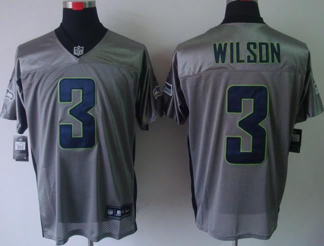 Nike Seattle Seahawks #3 Russell Wilson Grey Shadow NFL Jerseys Cheap