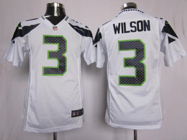 Nike Seattle Seahawks #3 Wilson White Game Nike NFL Jerseys Cheap