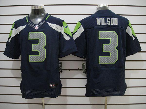 Nike Seattle Seahawks #3 Wilson Blue Elite Nike NFL Jerseys Cheap
