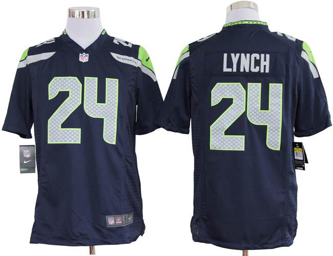 Nike Seattle Seahawks 24# Marshawn Lynch Blue Game Nike NFL Jerseys Cheap