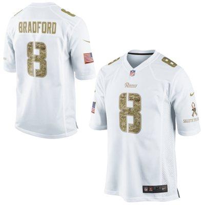 Nike St. Louis Rams 8 Sam Bradford White Salute to Service Game NFL Jersey Cheap