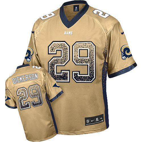 Nike St Louis Rams 29 Eric Dickerson Gold Drift Fashion Elite NFL Jerseys Cheap