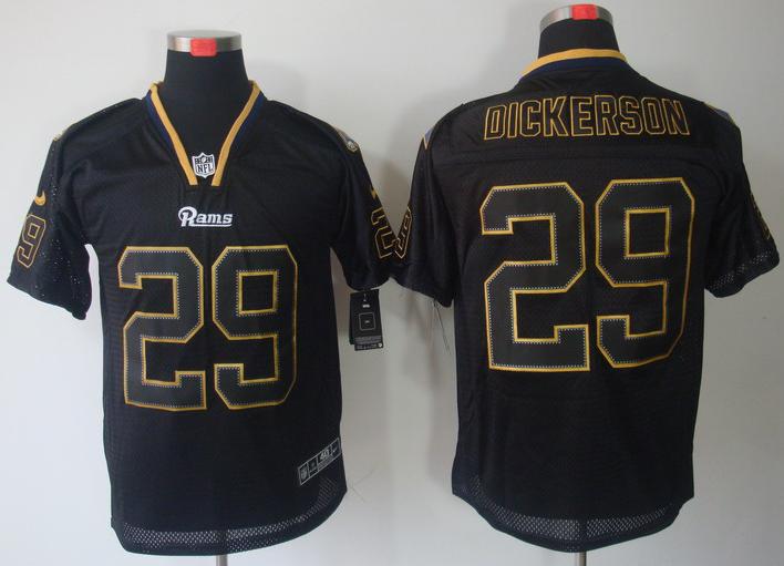 Nike St. Louis Rams #29 Eric Dickerson Lights Out Black NFL Jerseys Cheap