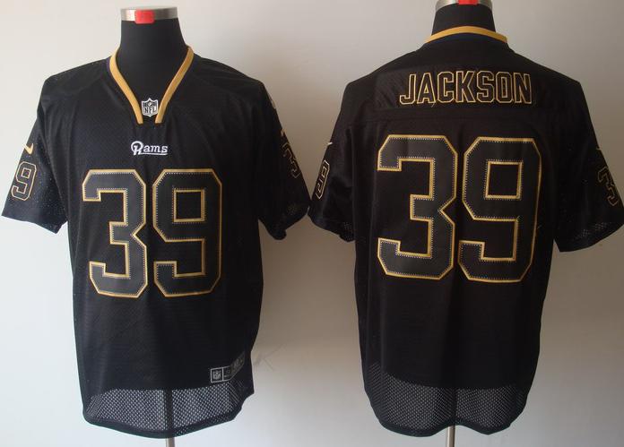Nike St. Louis Rams 39# Steven Jackson Lights Out Black Elite NFL Jerseys Cheap