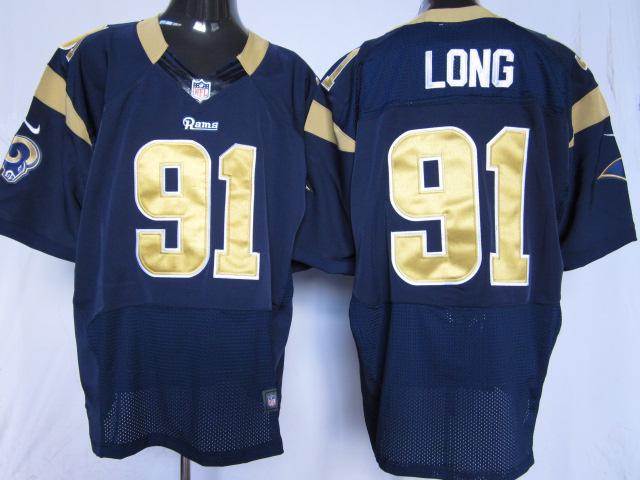 Nike St. Louis Rams 91# Chris Long Dark Blue Elite Nike NFL Jerseys Cheap