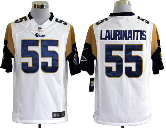Nike St.Louis Rams 55# James Laurinaitis White Nike NFL Jerseys Cheap