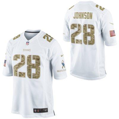 Nike Tennessee Titans 28 Chris Johnson White Salute to Service Game NFL Jersey Cheap