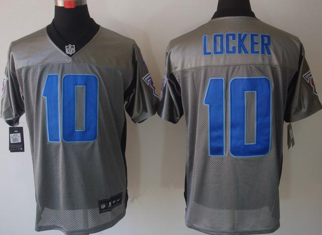 Nike Tennessee Titans 10# Jake Locker Grey Shadow NFL Jerseys Cheap