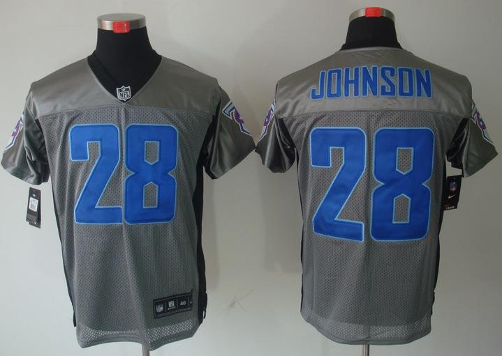 Nike Tennessee Titans 28# Chris Johnson Grey Shadow NFL Jerseys Cheap