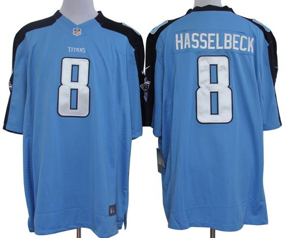Nike Tennessee Titans 8# Matt Hasselbeck Light Blue Game LIMITED NFL Jerseys Cheap