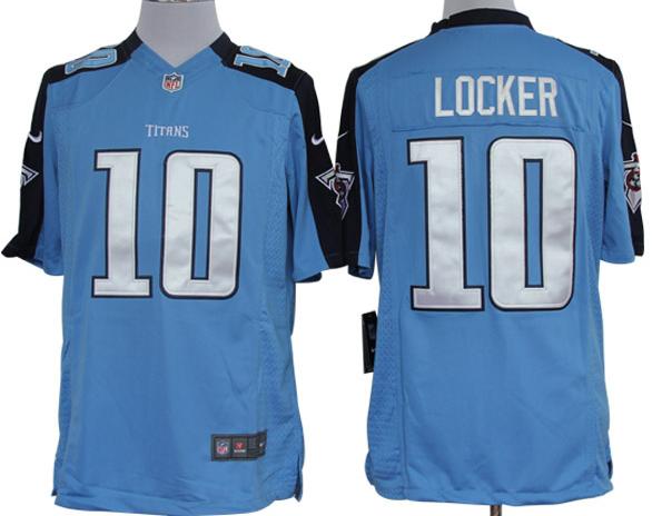 Nike Tennessee Titans 10# Jake Locker Light Blue Game LIMITED NFL Jerseys Cheap