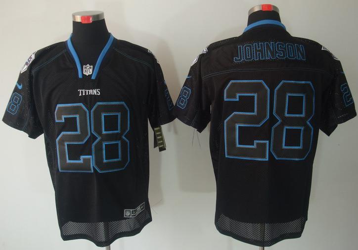 Nike Tennessee Titans 28# Chris Johnson Lights Out Black NFL Jerseys Cheap