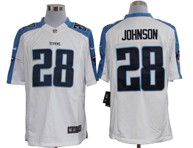 Nike Tennessee Titans 28# Chris Johnson White Game LIMITED NFL Jerseys Cheap