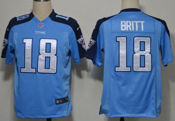 Nike Tennessee Titans 18 Britt Light Blue Game NFL Jerseys Cheap