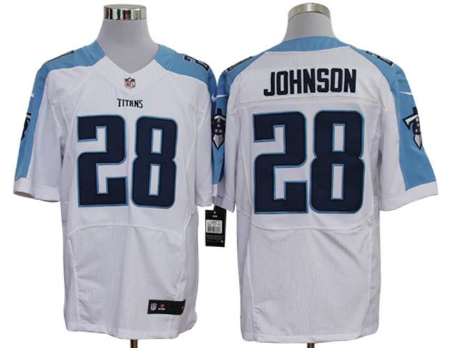 Nike Tennessee Titans 28# Chris Johnson White Elite Nike NFL Jerseys Cheap