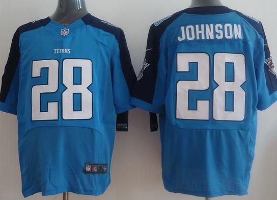 Nike Tennessee Titans 28# Chris Johnson Light Blue Elite Nike NFL Jerseys Cheap