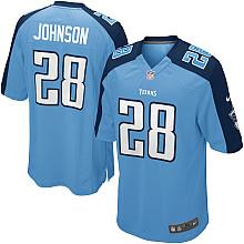Nike Tennessee Titans 28# Chris Johnson Light Blue Nike NFL Jerseys Cheap