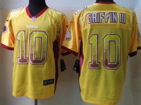 Nike Washington Redskins 10 Robert Griffin III Yellow Elite Drift Fashion NFL Jerseys Cheap