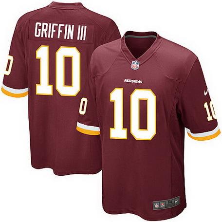 Nike Washington Redskins 10# Robert Griffin III Red Game NFL Jerseys Cheap