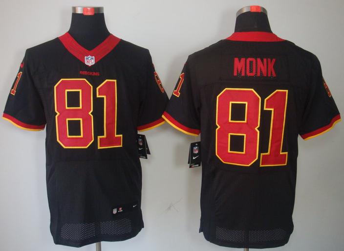 Nike Washington Redskins 81 Art Monk Black Elite NFL Jerseys Cheap