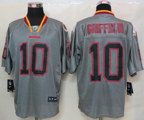 Nike Washington Redskins 10# Robert Griffin III Grey Lights Out Elite NFL Jerseys Cheap