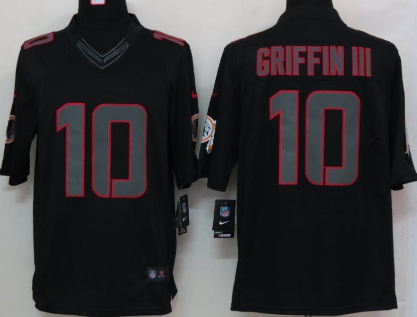Nike Washington Redskins 10# Robert Griffin III Black Impact Game LIMITED NFL Jerseys Cheap