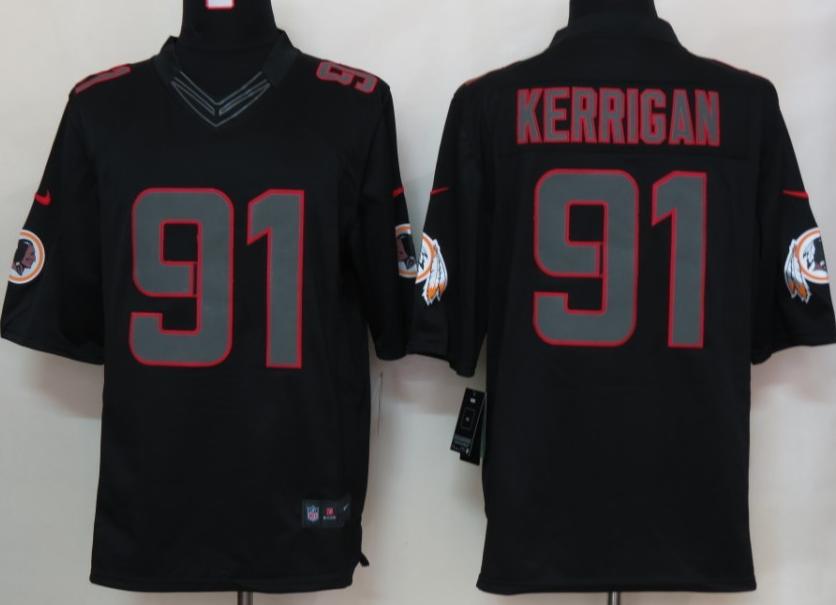 Nike Washington Redskins 91# Ryan Kerrigan Black Impact Game LIMITED NFL Jerseys Cheap