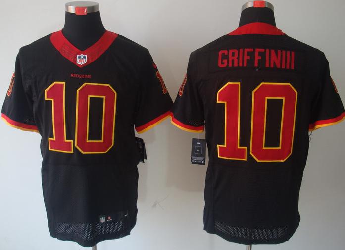 Nike Washington Redskins 10# Robert Griffin III Black Elite NFL Jerseys Cheap