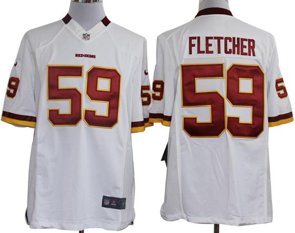 Nike Washington Redskins 59# London Fletcher White Game LIMITED NFL Jerseys Cheap