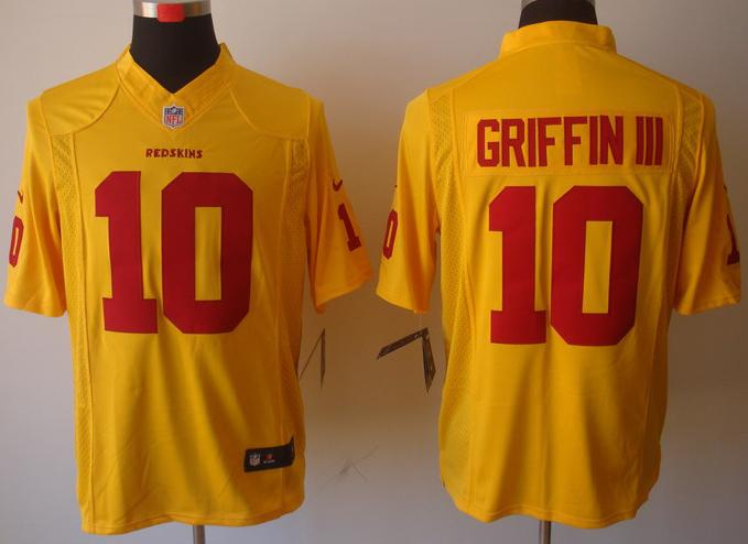 Nike Washington Redskins 10# Robert Griffin III Yellow Game LIMITED NFL Jerseys Cheap