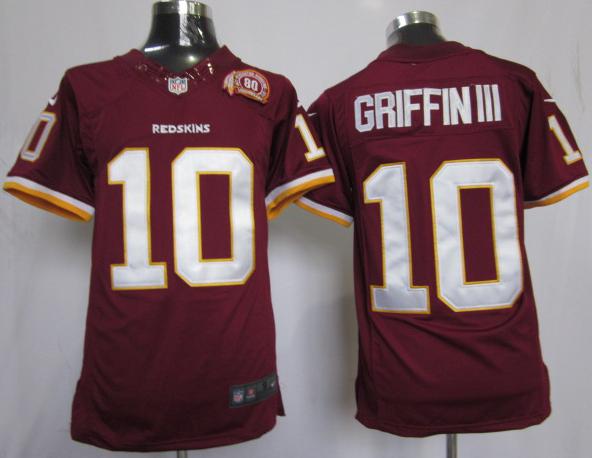Nike Washington Redskins 10# Robert Griffin III Red Game LIMITED NFL Jerseys W 80th Patch Cheap
