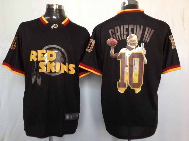 Nike Washington Redskins 10# Robert Griffin III Black All-Star Fashion NFL Jerseys Cheap