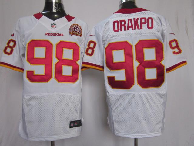 Nike Washington Redskins 98# Brian Orakpo White Elite Nike NFL Jerseys W 80th Patch Cheap