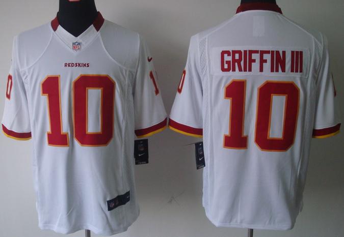 Nike Washington Redskins 10# Robert Griffin III White Game LIMITED NFL Jerseys Cheap