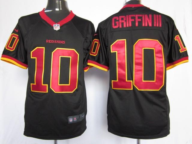 Nike Washington Redskins 10# Robert Griffin III Black Game NFL Jerseys Cheap
