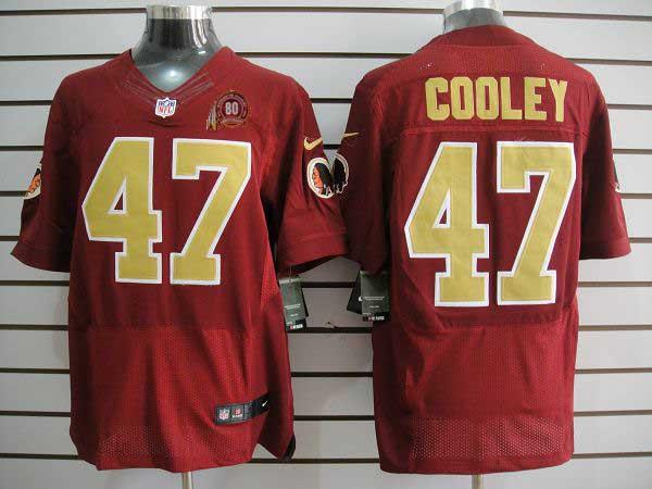 Nike Washington Redskins 47# Chris Cooley Red 80th Elite Nike NFL Jerseys Gold Number Cheap