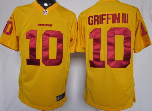 Nike Washington Redskins 10# Robert Griffin III Yellow Game Nike NFL Jerseys Cheap