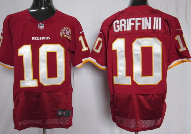Nike Washington Redskins 10# Robert Griffin III Red 80th Elite Nike NFL Jerseys Cheap