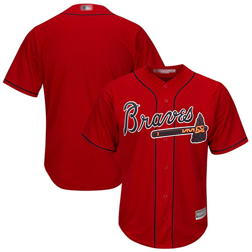 Braves Blank Red Cool Base Stitched Baseball Jersey