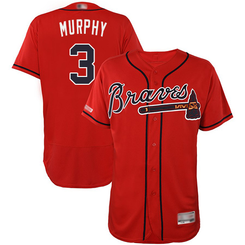 Braves #3 Dale Murphy Red Flexbase Authentic Collection Stitched Baseball Jersey
