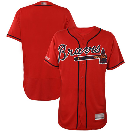 Braves Blank Red Flexbase Authentic Collection Stitched Baseball Jersey