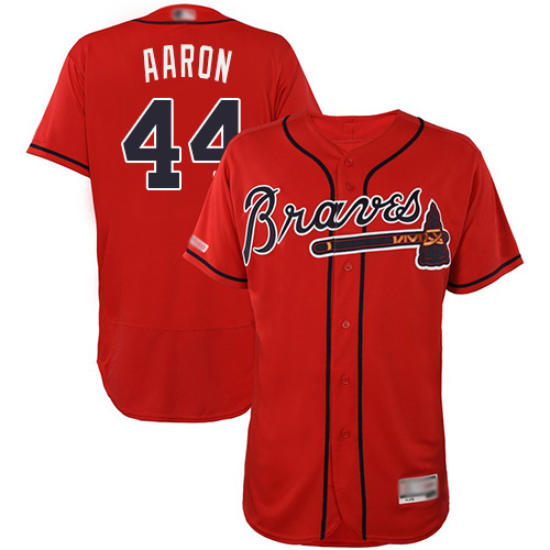 Braves #44 Hank Aaron Red Flexbase Authentic Collection Stitched Baseball Jersey