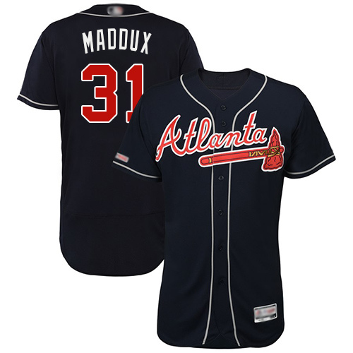 Braves #31 Greg Maddux Navy Blue Flexbase Authentic Collection Stitched Baseball Jersey